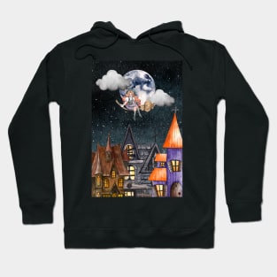 Flying Witch Halloween Night Hoodie